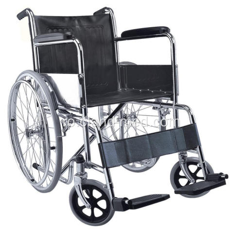 Scaun cu rotile spital ieftin scaun cu rotile manual din oțel standard